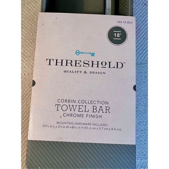 Threshold Corbin Collection Chrome Finish 18” Towel Bar New In Box NWT - Picture 3 of 6